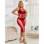 SUBBLIME 952327 VESTIDO DE REJILLA LARGO ROJO TALLA uNICA
