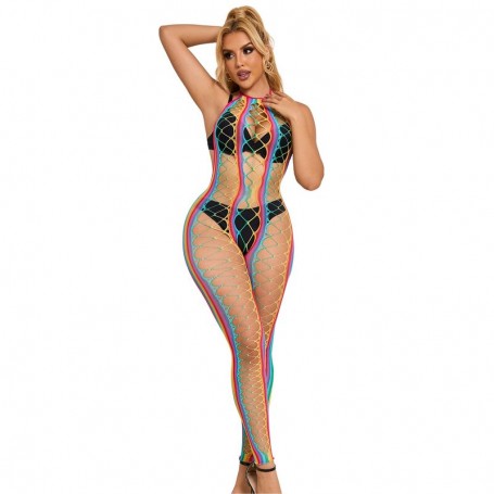 SUBBLIME 952358 VESTIDO DE REJILLA CUELLO HALTER ARCOIRIS TALLA uNICA