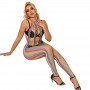 SUBBLIME 952358 VESTIDO DE REJILLA CUELLO HALTER ARCOIRIS TALLA uNICA