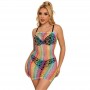 SUBBLIME 952365 VESTIDO DE REJILLA HOMBROS DESCUBIERTOS ARCOIRIS TALLA uNICA