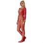 SUBBLIME 952419 BODYSTOCKING DE REJILLA CON DIAMANTES MANGA LARGA ROJO TALLA uNICA