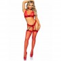 LEG AVENUE SET TRES PIEZAS DE ENCAJES TALLA uNICA ROJO