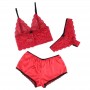 SUBBLIME 953904 SET 3 PIEZAS ENCAJE Y SATEN ROJO L XL