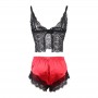 SUBBLIME 953966 PIJAMA SEXY SATEN Y ENCAJE NEGRO ROJO L XL