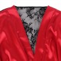 SUBBLIME 954017 CAMISON DE ENCAJE ESPALDA TRANSPARENTE TANGA ROJO NEGRO S M