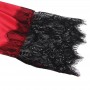 SUBBLIME 954024 CAMISON DE ENCAJE ESPALDA TRANSPARENTE TANGA ROJO NEGRO L XL
