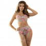 SUBBLIME 954116 SUJETADOR PANTIES CON LIGUERO DISENO FLORAL AZUL L XL
