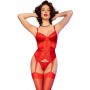 CHILIROSE CR 4845 CORSET Y MEDIAS ROJO L
