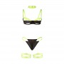 SUBBLIME 955281 SET SUJETADOR CON COLLAR Y DETALLES PARA PIERNAS VERDE FLUORESCENTE L XL