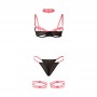 SUBBLIME 955304 SET SUJETADOR CON COLLAR Y DETALLES PARA PIERNAS ROSA FLUORESCENTE L XL