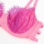 SUBBLIME 955359 SET SUJETADOR CON ENCAJE Y LIGUEROS ROSA Y MORADO S M