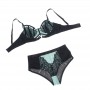 SUBBLIME 955557 CONJUNTO SUJETADOR CON CREMALLERA DE MALLA DE CHAROL VERDE S M