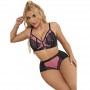 SUBBLIME 955588 CONJUNTO SUJETADOR CON CREMALLERA DE MALLA DE CHAROL ROSA L XL