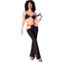 CHILIROSE CR 4851 SET TOP NEGRO Y LEGGINS CON COMPLEMENTOS DORADOS L