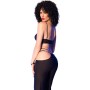 CHILIROSE CR 4851 SET TOP NEGRO Y LEGGINS CON COMPLEMENTOS DORADOS L