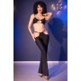 CHILIROSE CR 4851 SET TOP NEGRO Y LEGGINS CON COMPLEMENTOS DORADOS S