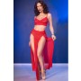 CHILIROSE CR 4850 SET TOP ROJO Y LEGGINS CON COMPLEMENTOS DORADOS M