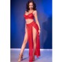 CHILIROSE CR 4850 SET TOP ROJO Y LEGGINS CON COMPLEMENTOS DORADOS M