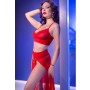 CHILIROSE CR 4850 SET TOP ROJO Y LEGGINS CON COMPLEMENTOS DORADOS M