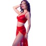 CHILIROSE CR 4850 SET TOP ROJO Y LEGGINS CON COMPLEMENTOS DORADOS M