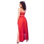 CHILIROSE CR 4850 SET TOP ROJO Y LEGGINS CON COMPLEMENTOS DORADOS M