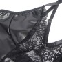SUBBLIME 957520 VESTIDO DE CUERO CON ENCAJE FLORAL NEGRO S M