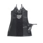 SUBBLIME 957520 VESTIDO DE CUERO CON ENCAJE FLORAL NEGRO S M