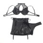SUBBLIME 957599 CONJUNTO SUJETADOR Y FALDA DE CUERO NEGRO L XL