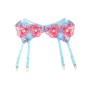 SUBBLIME 957650 CONJUNTO SUJETADOR Y LIGUERO CON BORDADOS DE FLORES ROSAS L XL