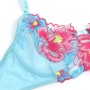 SUBBLIME 957650 CONJUNTO SUJETADOR Y LIGUERO CON BORDADOS DE FLORES ROSAS L XL
