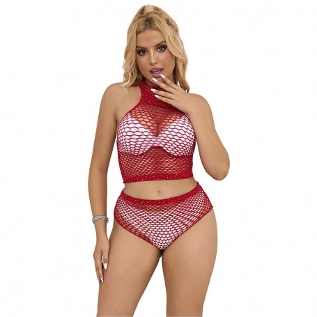 SUBBLIME 952402 SET DE REJILLA CON BRILLANTES ROJO TALLA uNICA