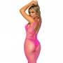 LEG AVENUE VESTIDO DE REJILLA LARGO FUCSIA TALLA uNICA