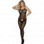 SUBBLIME 951726 BODYSTOCKING CROTCHLESS DE REJILLA ELaSTICO NEGRO TALLA uNICA
