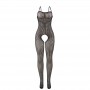 SUBBLIME 951726 BODYSTOCKING CROTCHLESS DE REJILLA ELaSTICO NEGRO TALLA uNICA