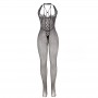 SUBBLIME 951788 BODYSTOCKING LARGO DE REJILLA TIRANTES EN PECHO Y ESPALDA NEGRO TALLA uNICA