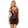 SUBBLIME 952198 VESTIDO DE REJILLA CON DIAMANTES BRILLANTES NEGRO TALLA uNICA