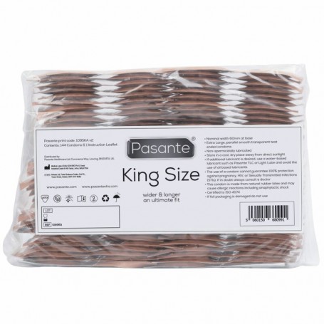 PASANTE PRESERVATIVOS KING MS LARGOS Y ANCHOS BOLSA 144 UNIDADES