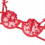 SUBBLIME 954321 SUJETADOR TANGA LIGUEROS ESTAMPADO DE CORAZONES ROJO S M