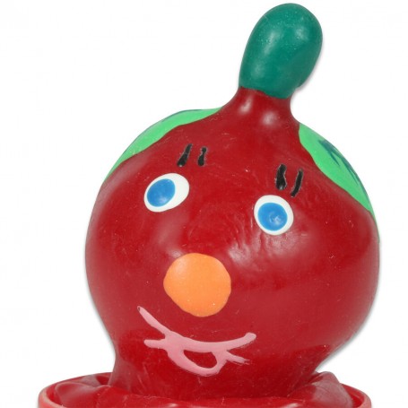 CONDOMERIE PRESERVATIVO DECORATIVO PINTADO A MANO TOMATE