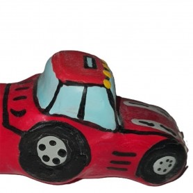 CONDOMERIE PRESERVATIVO DECORATIVO PINTADO A MANO TRACTOR ROJO XL