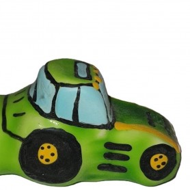 CONDOMERIE PRESERVATIVO DECORATIVO PINTADO A MANO VERDE TRACTOR XL