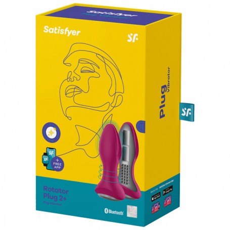 SATISFYER ROTATOR PLUG 2 PLUG VIBRADOR APP ROJO