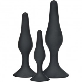TOYJOY ANAL PLAY CURVY COMPANIONS PLUG ANAL 3 PIEZAS NEGRO
