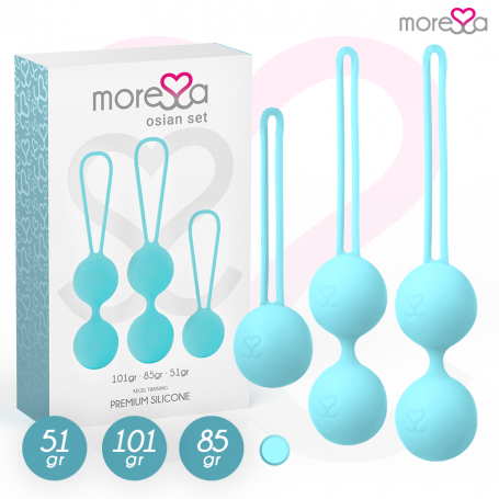 MORESSA OSIAN SET Osian One 51 Gr Osian Two 101 Gr Osian Three 85 gr PREMIUM SILICONA TURQUESA