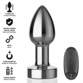 INTENSE PLUG ANAL 10 VIBRACIONES METAL CON CONTROL REMOTO S