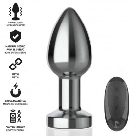 INTENSE PLUG ANAL 10 VIBRACIONES METAL CON CONTROL REMOTO M