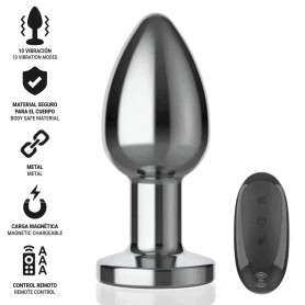 INTENSE PLUG ANAL 10 VIBRACIONES METAL CON CONTROL REMOTO L