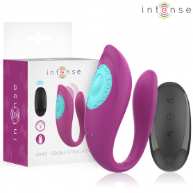 INTENSE ANNIE ESTIMULADOR VIBRADOR FORMA DE U MORADO CONTROL REMOTO