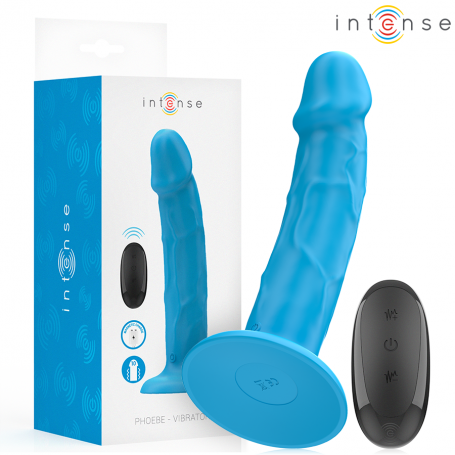 INTENSE PHOEBE VIBRADOR REALiSTICO 10 VIBRACIONES AZUL CONTROL REMOTO