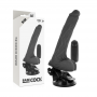 BASECOCK VIBRADOR REALiSTICO CONTROL REMOTO NEGRO CON TESTiCULOS 20 CM O 4 CM